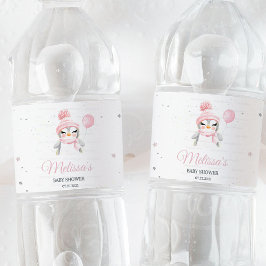 Vinter Penguin babydusch Vattenflaskor Etikett