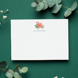 Vinter Peony Personlig Brevpapper Kort