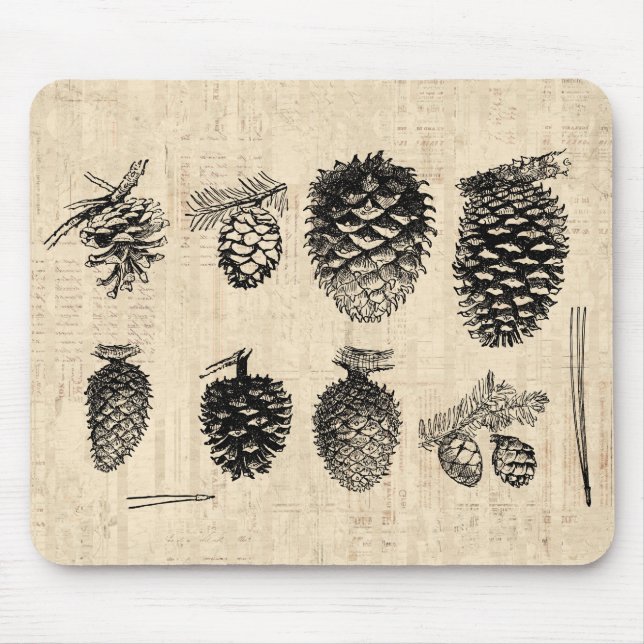 Vinter Pinecones Mousepad Musmatta (Framsidan)