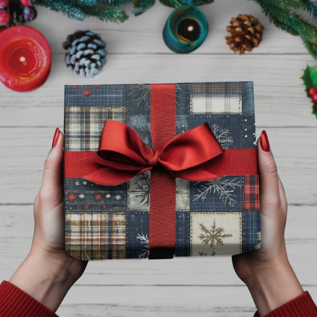 Vinter Play Retro jul Snowflake Presentpapper (Skapare uppladdad)