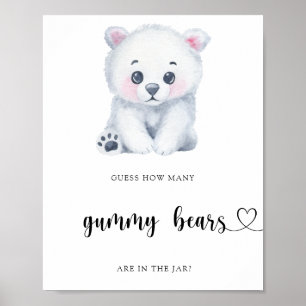 Vinter Polar Bear - gissa hur många gummibjörnar s Poster
