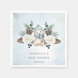 Vinter-Polarna Bear Boy Baby Shower Pappersservett