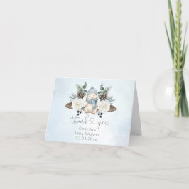 Vinter-Polarna Bear Boy Baby Shower Tack Kort