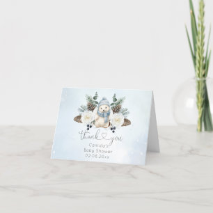 Vinter-Polarna Bear Boy Baby Shower Tack Kort
