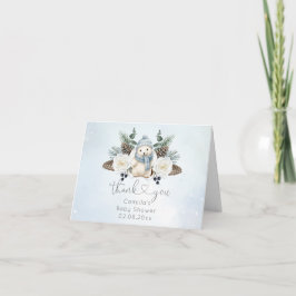 Vinter-Polarna Bear Boy Baby Shower Tack Kort