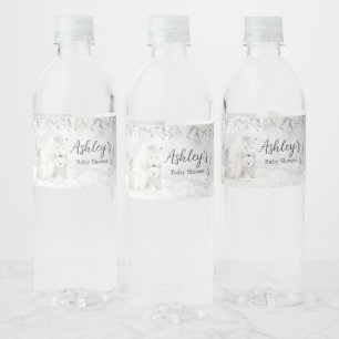 Vinter Polisbarn Baby Shower  Vattenflaskor Etikett