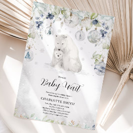Vinter Polisbarn Babyshower Inbjudningar