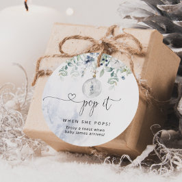 Vinter Poppa den när hon poppar baby shower Favor  Gåvor Etiketter