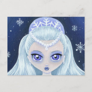 Vinter Princess Porträtt vycard Vykort