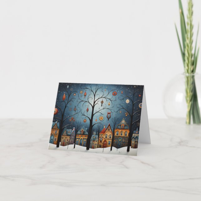 Vinter-prydnadsföremål Skandinavian FolArt-jul Kort (Framsida)