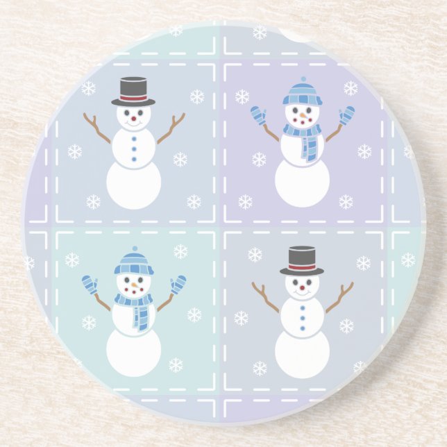 Vinter Quilt Sandstone Coaster Underlägg (Framsidan)