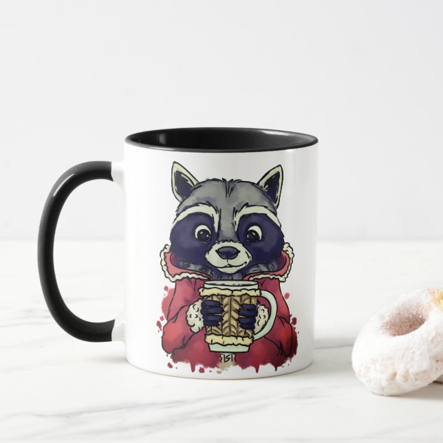 Vinter raccoon mugg (Med munk)