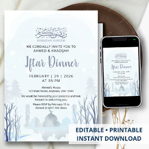 Vinter Ramadan Iftar Middagsinbjudan Moské Inbjudningar