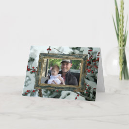 Vinter Red Berries Helgdag julkort Kort