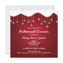 Vinter Rehearsal Dinner Snowflake Dekoration Red