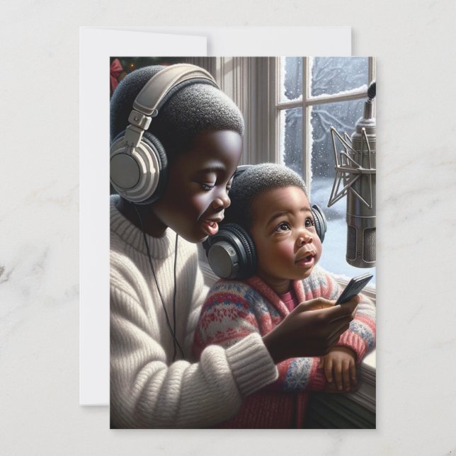 Vinter Rhymes: Bröder Band genom Mu Julkort (Framsida)