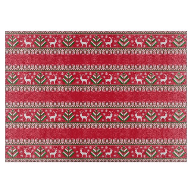 Vinter Röd och Grön Jul Fair Isle (Framsidan)