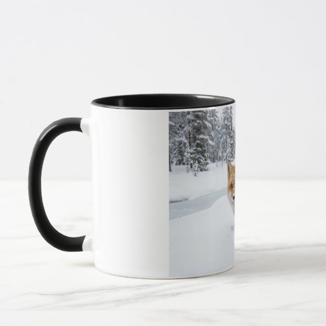 Vinter Röd Räv Mugg - Snöig Skog Vilda Djur Kerami (Vänster)