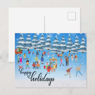 Vinter-Roligt Festive Hälsning Helgdag vykort