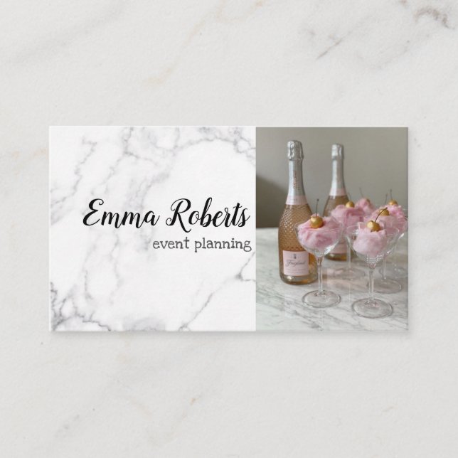 Vinter Romantisk Rosa Ros Rustik Evenemangsplaneri Visitkort (Framsida)