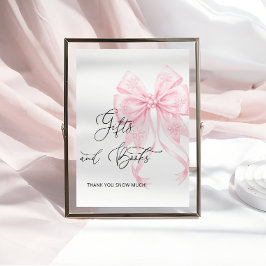Vinter Rosa Bow Baby Shower Gift Bok Poster