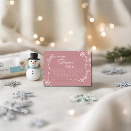 Vinter rosa Diaper Raffle Baby Shower Tilläggskort