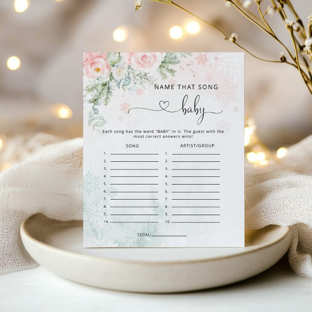 Vinter rosa eucalyptus Namn den sång babyduschen (Skapare uppladdad)