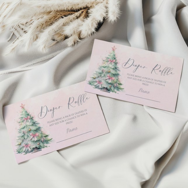 Vinter rosa julgran blöja lotteri lott tilläggskort (Skapare uppladdad)