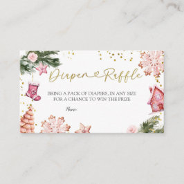 Vinter Rosa Kakor Baby Shower Blöja Lotteri Tilläggskort