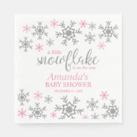 Vinter Rosa Snöflinga Bebis Shower