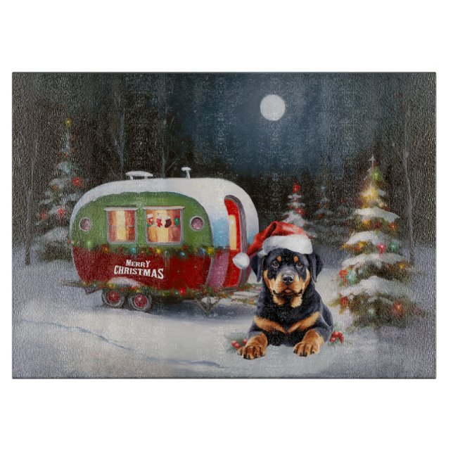 Vinter Rottweiler Husvagn Juläventyr (Framsidan)