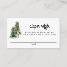 Vinter Rustic Baby Shower Diaper Raffle-kort