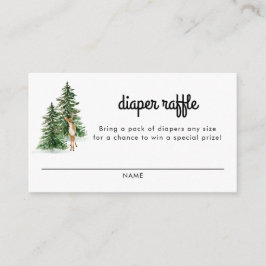 Vinter Rustic Baby Shower Diaper Raffle-kort Tilläggskort