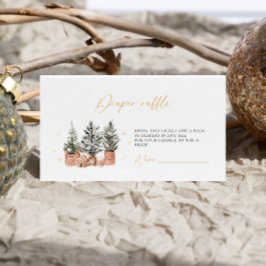 Vinter - Rustic-jul Baby Shower Diaper raffle Tilläggskort