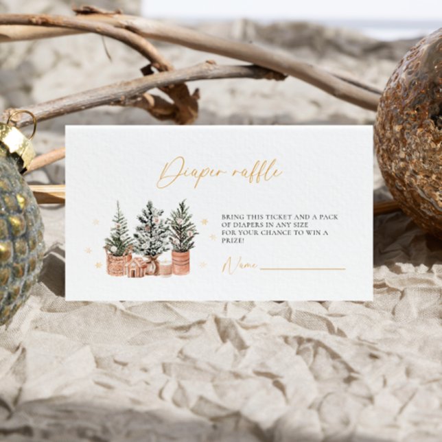 Vinter - Rustic-jul Baby Shower Diaper raffle Tilläggskort (Skapare uppladdad)