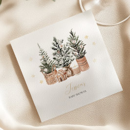 Vinter Rustika Julgranar Baby Shower Pappersservett