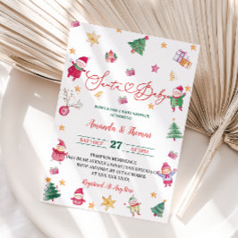 Vinter Santa Baby Baby Shower Inbjudningar