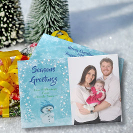Vinter Säsongens hälsningar jul nyår foto Julkort