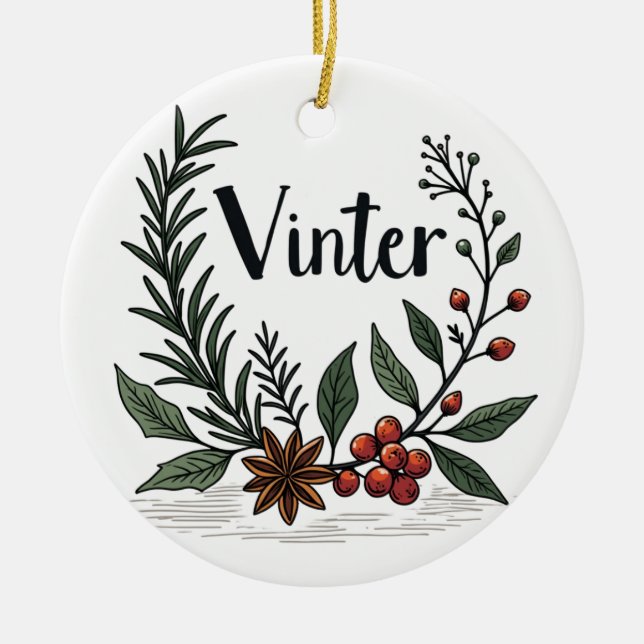 Vinter - Scandinavian Winter Floral Ornament (Framsidan)