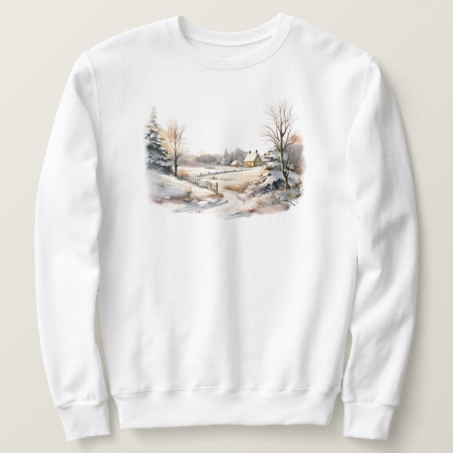 Vinter Scen Tröja Lång Ärmad Tröja (Design framsida)