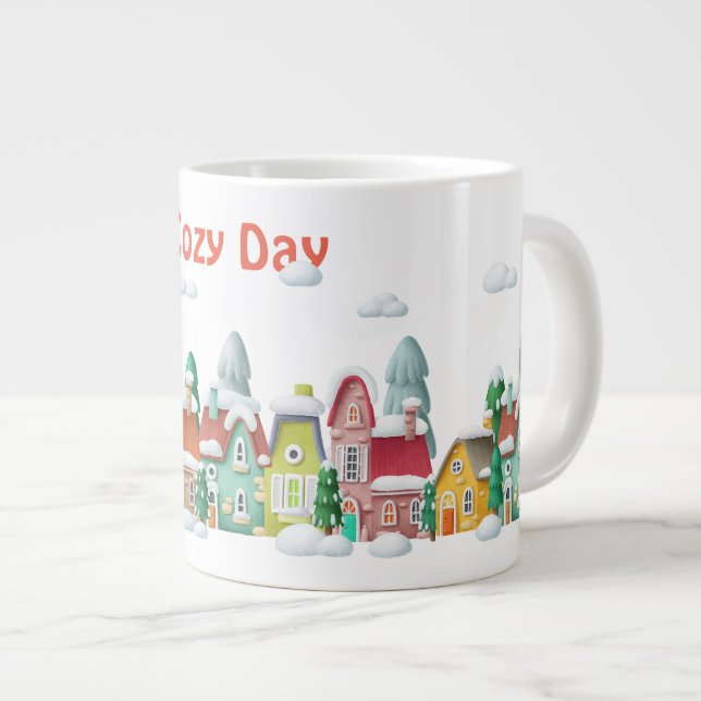 Vinter Scene Jumbo Mugg (Framsida höger)