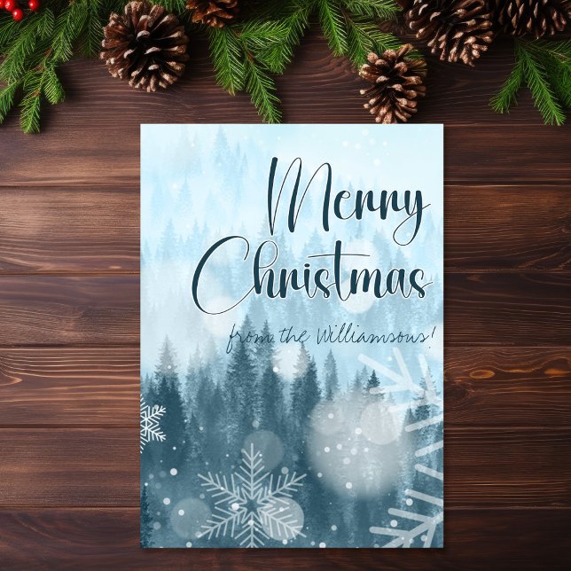 Vinter Scene Luke 2:14 God jul Kort (Glory To God Luke 2:14 Bible Verse Christmas Card)