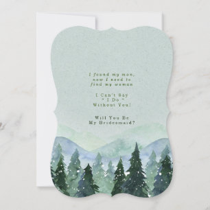 Vinter Scenery, blir du min Bridesmaid Inbjudningar