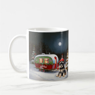 Vinter Schnauzer Husvagn Juläventyr Kaffemugg
