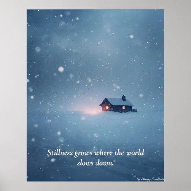 Vinter Serenitet Konsttryck – “Mjukt Ljus i Tyst S Poster (Framsidan)