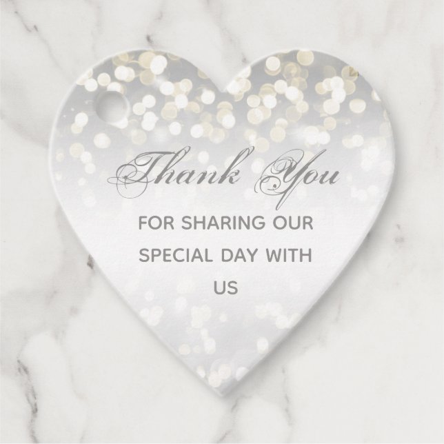 Vinter Silver och Guld Gnistra Bröllop Gåvor Etiketter (Framsida)