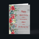 Vinter Sister och Brother i advokatfirandet Kort<br><div class="desc">Lycklig bröllop-årskort för syster och bror i lag med vinterblommor och träblommor i mönster,  och hjärtfilt versum.</div>