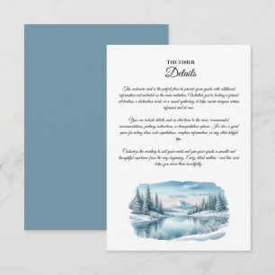 Vinter Sjö Bröllop Införande Kort Snöig Berg