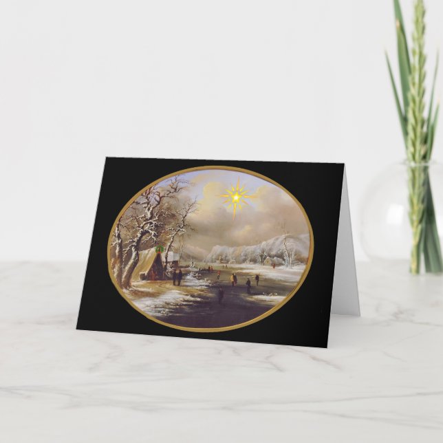Vinter Skal-julkort Kväll Kort (Framsida)