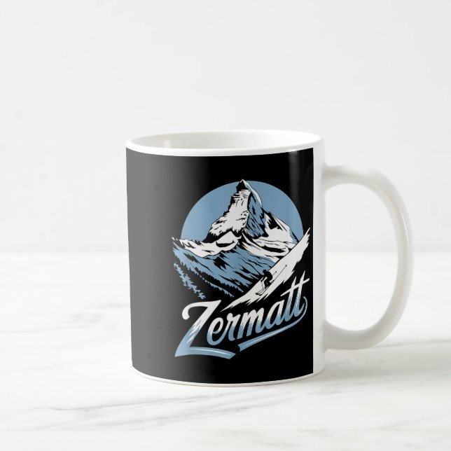 Vinter skidäventyr zermatt berg skidspassning kul  kaffemugg (Höger)